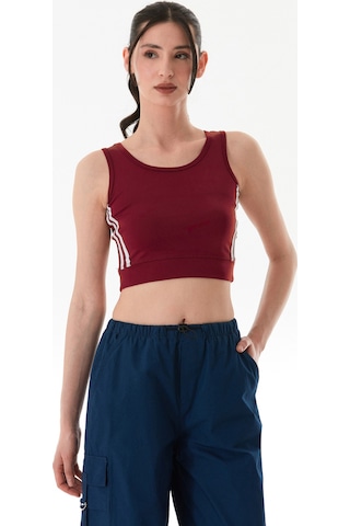 Fullamoda Yanları Şeritli Halter Yaka Büstiyer Bordo