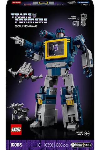 LEGO® Icons Transformers: Soundwave 10358 - Yetişkinler için Yaratıcı Dekoratif Model Yapım Seti (1505 Parça)