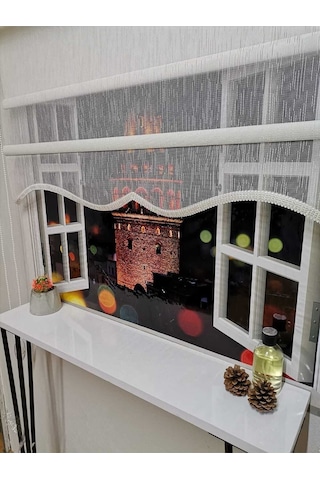 Çift Mekanizmalı Tül Ve Stor Perde - Model 2 Beyaz