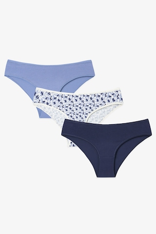 Penti Blue Autumn Yaprak Desenli Düşük Bel 3'lü Slip Külot