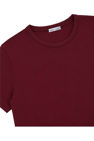 Vadon 1003 Kadın Pamuklu Slim Fit Bisiklet Yaka Yumuşak Dokulu Basic T-shirt Bordo