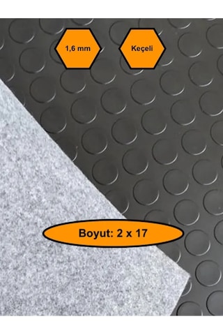 Siyah Paralı Muşamba , Zemin Örtüsü, Kaymaz Özellikli Zemin Paspası, 2x17 Metre