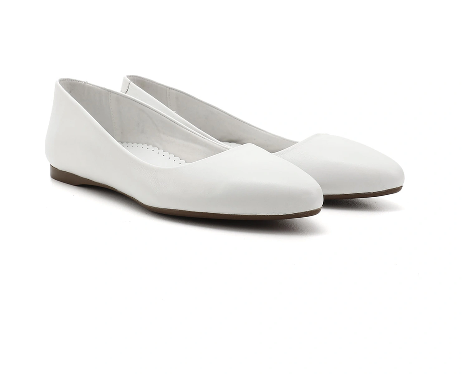Gönderi R Kadın Beyaz Sivri Burun Düz Taban Hakiki Deri Babet Ddza61313389 Beyaz
