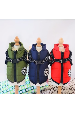 Vkemall Köpekler İçin Kışlık Kalın Pamuklu Göğüs Bağcıklı İki Ayaklı Mont, Siyah, 2xl - Yumuşak, Dayanıklı Ve Pratik