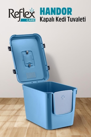 Reflex Care Handor Kapalı Kedi Tuvaleti Lacivert 57,5 X 43,5 X 39 Cm