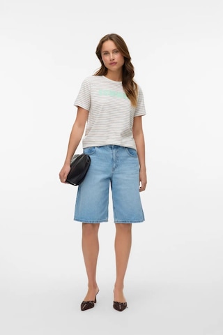 Vero Moda Kadın Vmsımone Kısa Kollu Pamuk T-shirt 10328170 Beyaz Beyaz