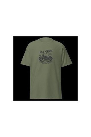 Wildstyle Full Speed Speedway Racing Motosiklet Vintage Yarış Baskılı Unisex Bisiklet Yaka Pamuklu Tişört - Ha