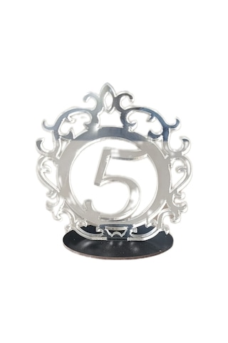 Lüks Akrilik Masa Numaratörü Seti 1-10 Arası 12x10 Cm - Düğün, Nişan, Restoran & Rezerve Masa Numarası Rakam Seti Gold / Gümüş 93120610