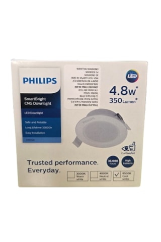 Philips 4,8w Led Spot 3000k Sarı Işık 350lümen Delik Çap 75-85mm 5li Paket Beyaz