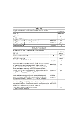 Silverline BO6502W02 Ankastre Fırın Beyaz