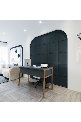Zenith Çalışma Masası Kitaplık Takım 120cm Antrasit Ceviz