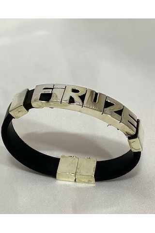 Kişiye Özel İsimli Gümüş Bileklik Beyaz