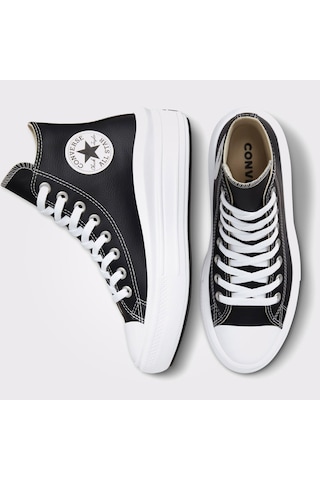 Converse Chuck Taylor All Star Move Platform Leather Spor Ayakkabı Siyah