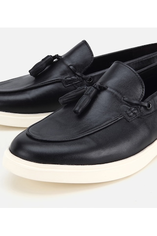Hotiç Erkek Deri Siyah Püskül Detaylı Hafif Günlük Loafer 02ayh319450a100 02ayh319450a100