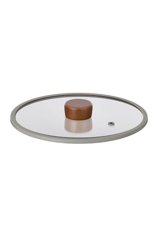 Neoflam Fika 22CM Düz Silikon Çerçeveli Cam Kapak Gri D-NEOG022