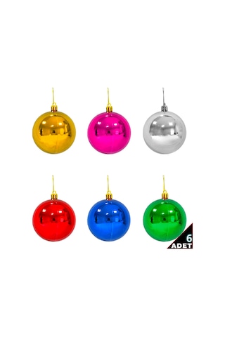 Yılbaşı Ağaç Süsü Cici Top, 8 cm - 6 Adet