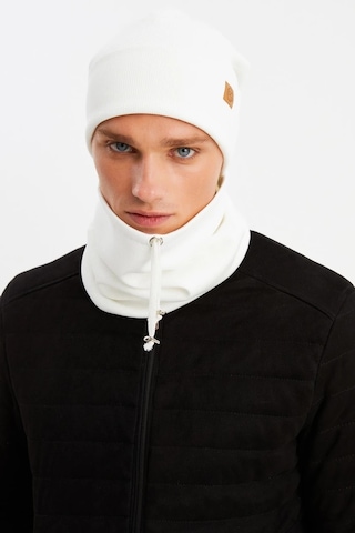 Erkek Balıkçı Style %100 Pamuklu Kaşkorse, Terletmez, Ultra Hafif, Yumuşak Bere Boyunluk Takım - Standart / Beyaz Beyaz