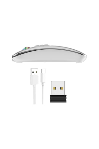 Suntek Pc Dizüstü Tablet Için Mini Fare Sessiz Şarj Gümüş