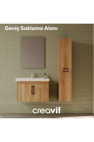 Creavit D20 65 Cm Kapaklı Lavabo Dolabı Everest Melamin