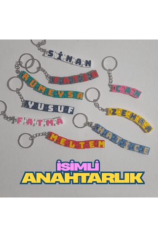 İsimli Hareketli Anahtarlık - 2 Renkli Çok Renkli