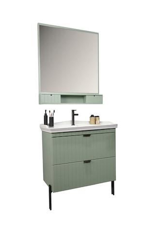 Kobos Noble 80 Cm Banyo Dolabı Seti Mint Yeşil