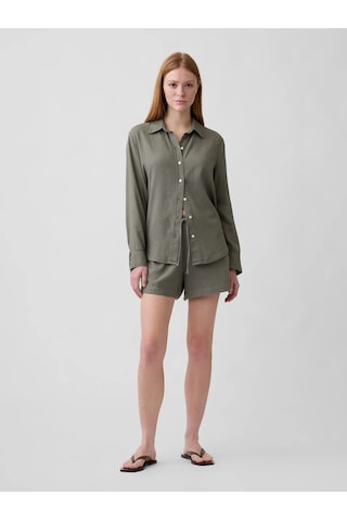 Gap V-lınen 4ın Easy Short Yeşil