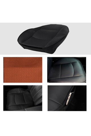 Gajeena Ön Koltuk Tam Kapama Örtüsü - Deri Malzeme, Siyah Renk, Evrensel Uyum 56.5x54cm