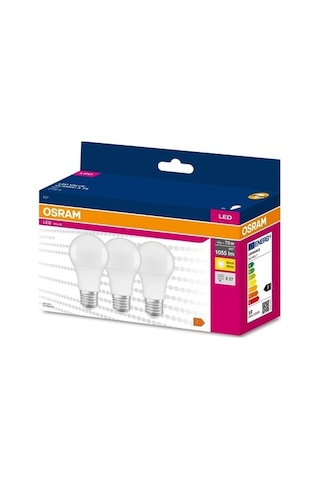 10w Sarı Işık E-27 1055lm Ampul 3'lü Set Modern Aydınlatma