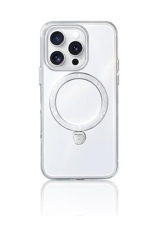 Apple Uyumlu iPhone 15 Pro Max Kılıf Magsafe Şarj Özellikli Standlı Pynana Dancing Streamer Serisi Kapak Beyaz