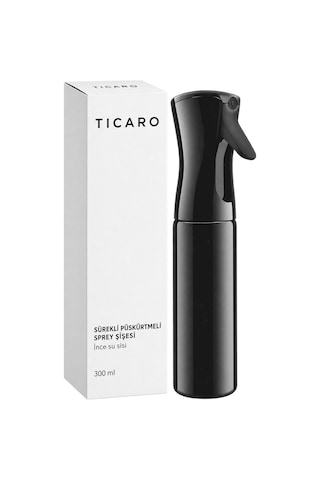 Tıcaro 300 Ml Sürekli Püskürtmeli Boş Sprey Şişesi, 360 Püskürtme, Siyah