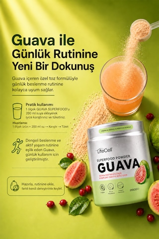 Guava Ekstresi İçeren Kompleks Takviye Edici Gıda - 280g X 3 Adet