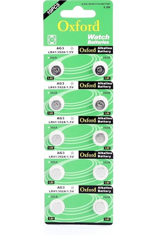 Oxford Ag3 Lr41 392 Sr41 1.5v Alkalin Saat Pili 10 Adet