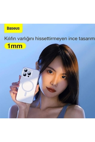 Baseus Crystal İphone 12 Pro Max Kılıf Magsafe Uyumlu Manyetik Kılıf- 5775 Şeffaf