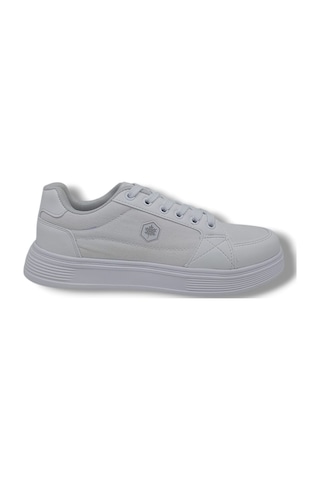 Zerhan Axıon 011 Unisex Beyaz Bağcıklı Şık Keten Spor Ayakkabı Beyaz