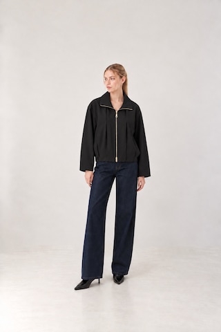 Mitodo Oversize Dik Yaka Tam Fermuarlı Bondi Kumaş Düşük Kol Kadın Ceket siyah Mitodo Oversize Dik Yaka Tam Fermuarlı Bondi Kumaş Düşük Kol Kadın Ceket siyah