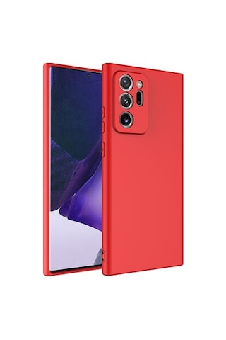 Samsung Galaxy Uyumlu Note 20 Ultra Kılıf İçi Telefonu Çizmeyen Kadife Kaplı Dışı Soft Yapılı Esnek Lansman Kapak Ryc/mara Kirmizi