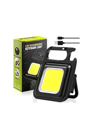 Anahtarlık Şeklinde Metal Kasa Cob Kare Fener Kamp & Outdoor Suya Dayanıklı Mini Cob Led Işıldak, Type C Çok Renkli
