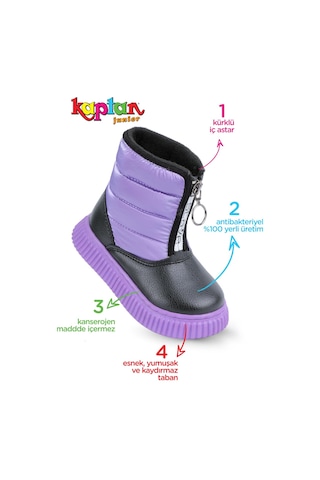 Kaptan Junior Kız Bebek Çocuk Botu Ortopedik Kaymaz Taban Barznk 560 Mor