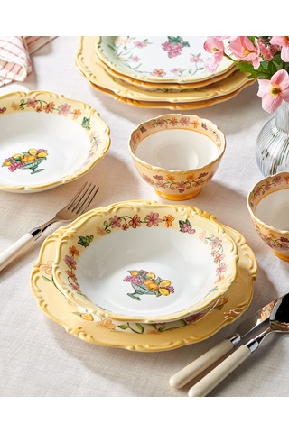 Sarı Porselen Çukur Tabak 21,5 Cm