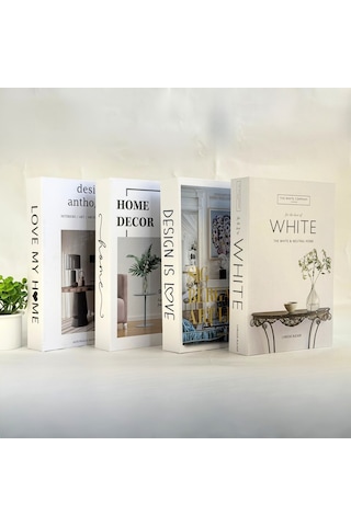 Bakgelal Kitap Görünümlü Dekoratif Saklama Kutusu 4'lü Set
