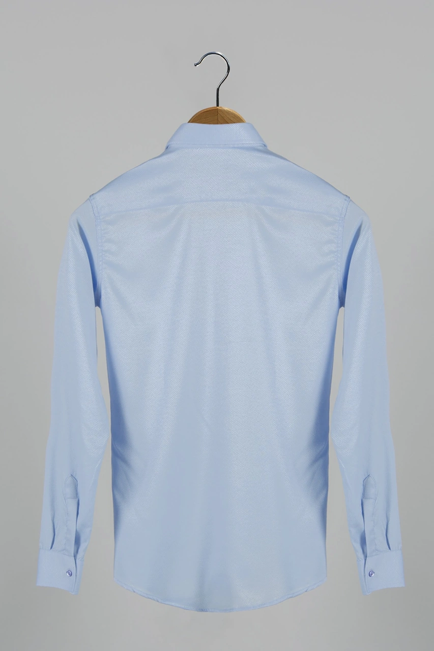 Veaven Erkek Slim Fit Klasik Gömlek Vavn9y-4300424-01 Mavi Mavi