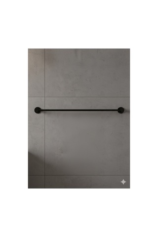 Siyah Alüminyum Banyo Seti Havluluk & Tuvalet Kağıtlığı Çift Taraflı Bantlı Gümüş
