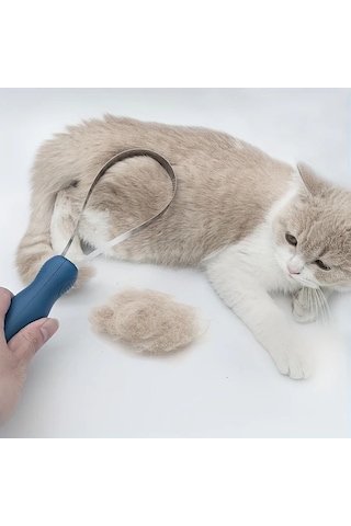 Elmpaly Mavi 2 Taraflı Evcil Hayvan Tüy Fırçası: Kedi Köpek At Taranması, Sağlıklı Tüy