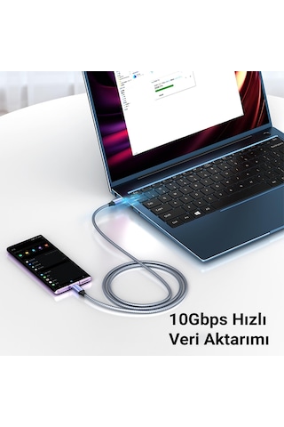 VegGieg V-H921 USB 3.1 Type-C PD 100W 5A 10 Gbps 4K 6 Hz Çok Fonksiyonlu Kablo 2 M