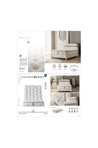 Dolce Doğal Pamuk Dokulu Ortopedik 5 Zonlu Torba Yaylı Premium Kuş Tüyü Yatak