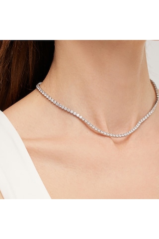 Merano Design 3 MM Rhodium Su Yolu Kolye