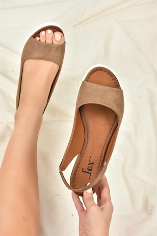 Fox Shoes Kahverengi Süet Kadın Sandalet K674300602