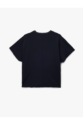 Koton Regular Fit Kısa Kollu Bisiklet Yaka Düğmeli Tişört Lacivert 6wak50143ek Lacivert