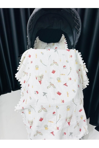 Şato 90 100 Çift Katlı Pikeli Müslin Battaniye Yastık Ve Alt Açma 3lü Set - Krem Krem