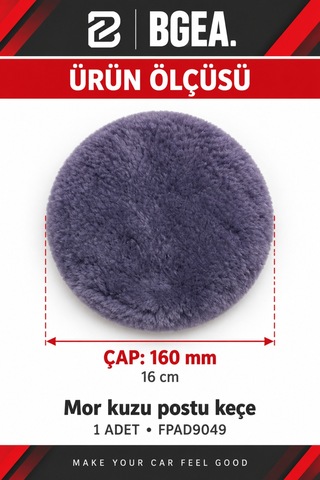 Bgea Mor Kuzu Postu Polisaj Keçesi 160 Mm 1 Adet Fpad9049